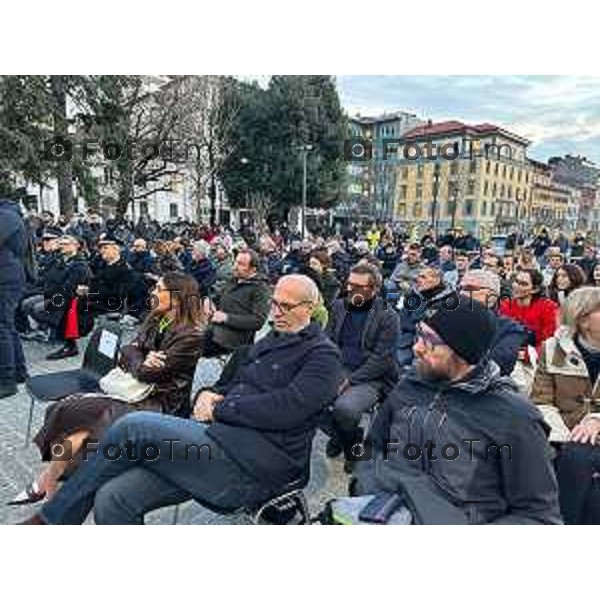 Tiziano Manzoni/LaPresse 3-3- 2023 Bergamo, Italia Cronaca onclusione dei lavori che hanno rinnovato l’area progettata a inizio Novecento da Piacentini e Quaroni. Piazza Matteotti