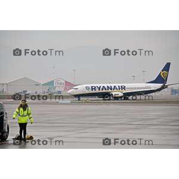 Foto Tiziano Manzoni/LaPresse Bergamo Italia Cronaca 06-03-2023 Aaeroporto di Milano Bergamo,presentazione nuovo hangar Ryanair, che nell’occasione celebrerà il ventennale della sua base operativa