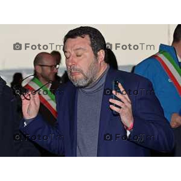 Foto Tiziano Manzoni/LaPresse Bergamo Italia Cronaca 06-03-2023 Aaeroporto di Milano Bergamo,presentazione nuovo hangar Ryanair, che nell’occasione celebrerà il ventennale della sua base operativa Matteo Salvini