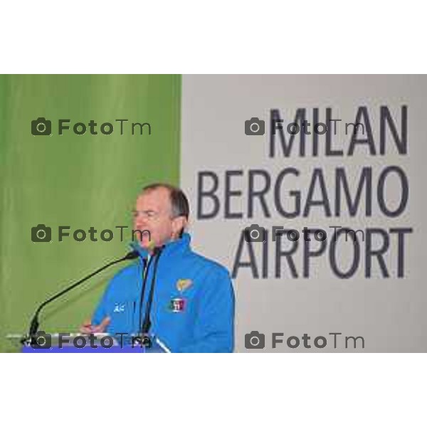 Foto Tiziano Manzoni/LaPresse Bergamo Italia Cronaca 06-03-2023 Aaeroporto di Milano Bergamo,presentazione nuovo hangar Ryanair, che nell’occasione celebrerà il ventennale della sua base operativa Govanni Sanga