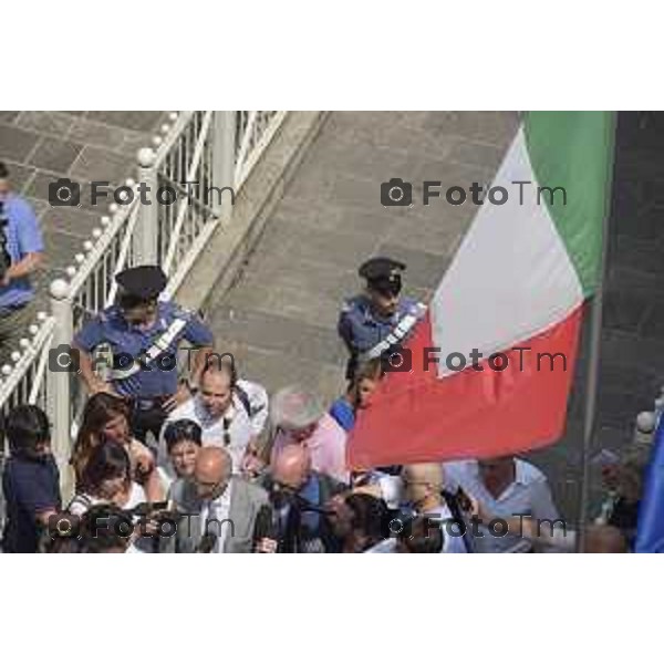 Bergamo Tribunale esterno udienza in corte d\'assisi Bossetti omicidio Yara Gambirasio nella foto Claudio Salvagni e Paolo Camporini