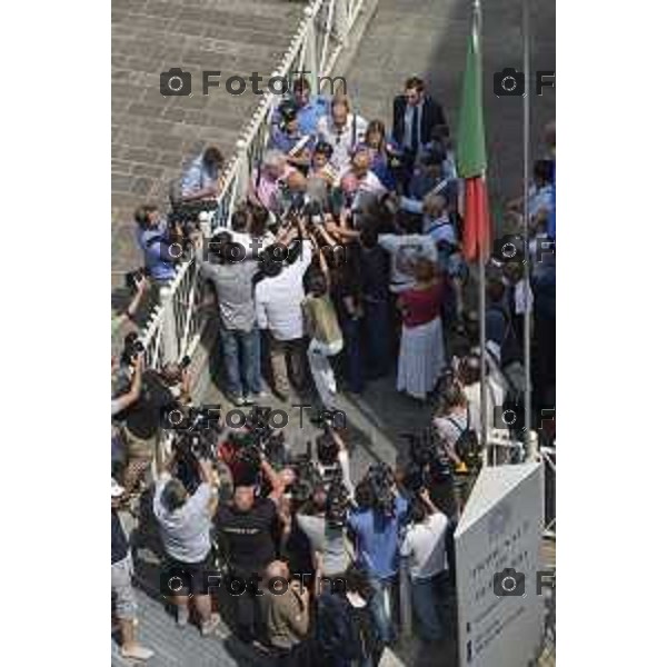 Bergamo Tribunale esterno udienza in corte d\'assisi Bossetti omicidio Yara Gambirasio nella foto Claudio Salvagni e Paolo Camporini