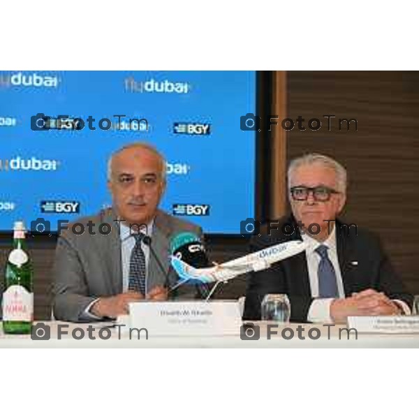 Foto Manzoni Tiziano/LaPresse 15-03--2023Bergamo Italia - Cronaca - Bergamo conferenza stampa compagnia aerea flydubai e SACBO presentano il collegamento diretto Bergamo Dubai CEo Ghaith Al Ghaith,