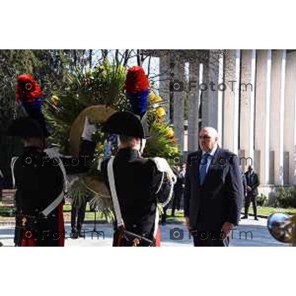 Foto Manzoni Tiziano/LaPresse 18-03-2023Bergamo Italia - Cronaca - Bergamo 18 marzo giorno della Memoria commemorazione cimitero Ministri Schillacci e Crosetto con Giorgio Gori