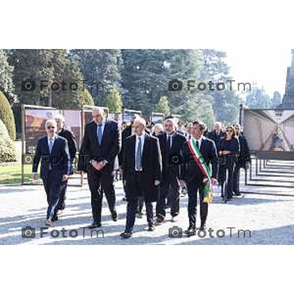 Foto Manzoni Tiziano/LaPresse 18-03-2023Bergamo Italia - Cronaca - Bergamo 18 marzo giorno della Memoria commemorazione cimitero Ministri Schillacci e Crosetto con Giorgio Gori