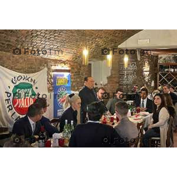 Foto Manzoni Tiziano/LaPresse 9-02-2023Bergamo Italia - Cronaca - Bergamo Silvio Berlusconi al Giopi e la Margi con i Giovani di Forza Italia e M<arta Fascina