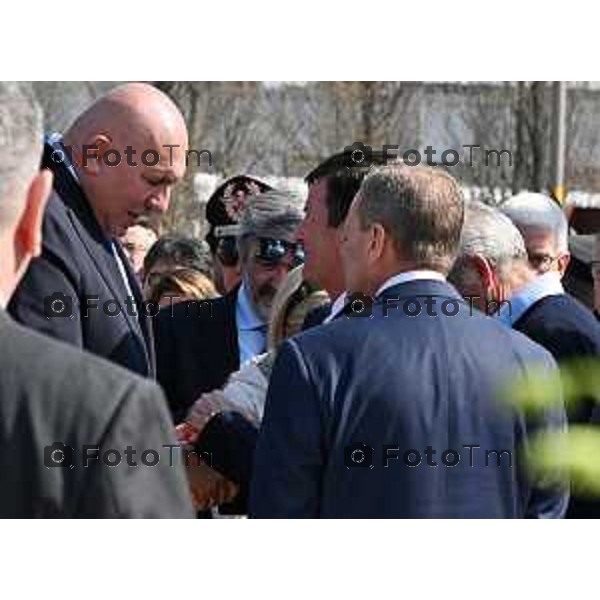 Foto Manzoni Tiziano/LaPresse 18-03-2023Bergamo Italia - Cronaca - Crosetto con il sindaco Gori