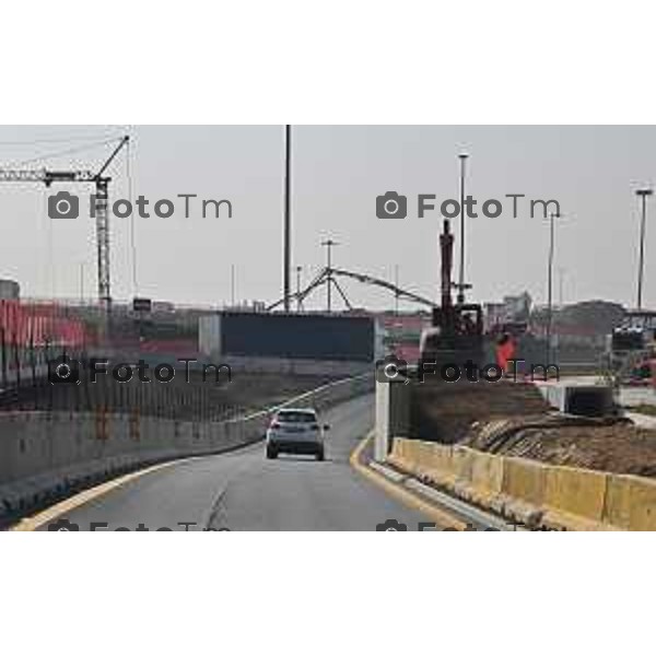 Foto Manzoni Tiziano/LaPresse 22-03-2023Bergamo Italia - Cronaca - Bergamo Cantiere autostrada A4 nuovo svincolo