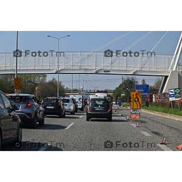 Foto Manzoni Tiziano/LaPresse 22-03-2023Bergamo Italia - Cronaca - Bergamo tangenziale e asse interurbano congestionato code traffico per lavori