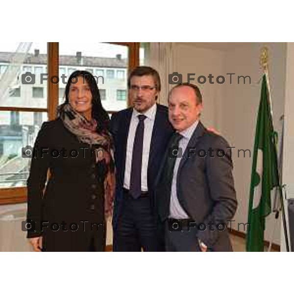 Bergamo “100 tappe in Lombardia”: Presidente Raffaele Cattaneo e Consiglieri regionali del territorio in visita alle varie istituzioni a Bergamo nella foto Magoni Capelli Anelli Foto Tiziano Manzoni-fotogramma Bergamo