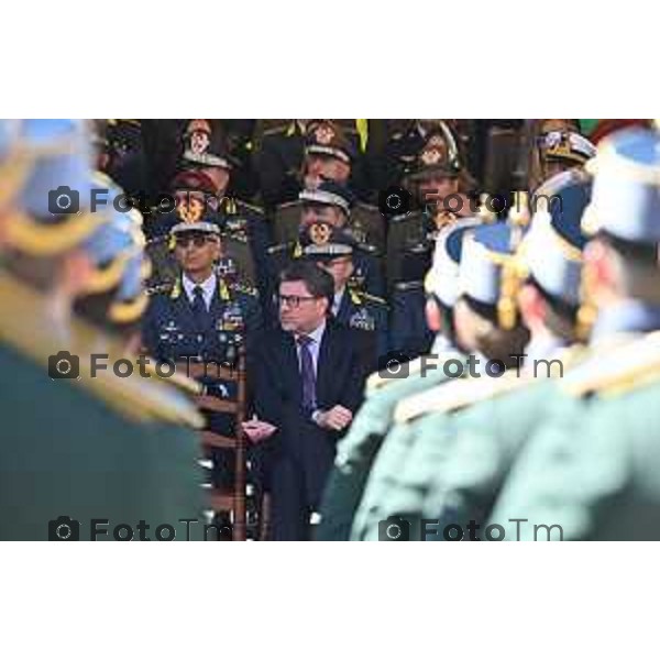 Foto Manzoni Tiziano/LaPresse 25-03-2023Bergamo Italia - Cronaca - Bergamo Accademia della Guardia di Finanza cerimonia di giuramento Allievi ufficiali del 122° Corso \'Val d\'Astico IV\' Ministro Economia Giorgetti