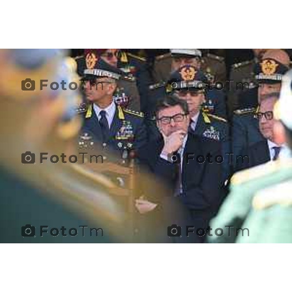 Foto Manzoni Tiziano/LaPresse 25-03-2023Bergamo Italia - Cronaca - Bergamo Accademia della Guardia di Finanza cerimonia di giuramento Allievi ufficiali del 122° Corso \'Val d\'Astico IV\' Ministro Economia Giorgetti