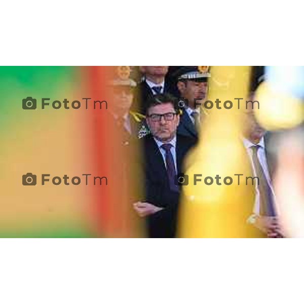 Foto Manzoni Tiziano/LaPresse 25-03-2023Bergamo Italia - Cronaca - Bergamo Accademia della Guardia di Finanza cerimonia di giuramento Allievi ufficiali del 122° Corso \'Val d\'Astico IV\' Ministro Economia Giorgetti