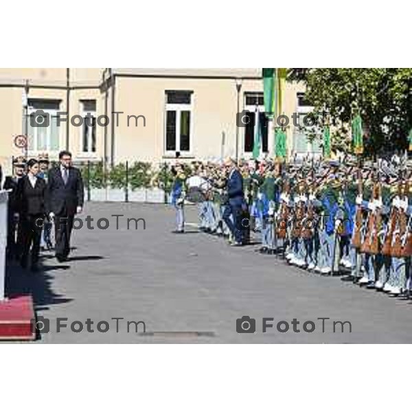 Foto Manzoni Tiziano/LaPresse 25-03-2023Bergamo Italia - Cronaca - Bergamo Accademia della Guardia di Finanza cerimonia di giuramento Allievi ufficiali del 122° Corso \'Val d\'Astico IV\' Ministro Economia Giorgetti