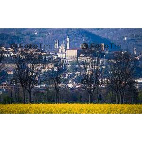 Foto Manzoni Tiziano/LaPresse 29-03-2023Bergamo Italia - Cronaca - Bergamo alta vista dalla madonna dei campi in pimavera