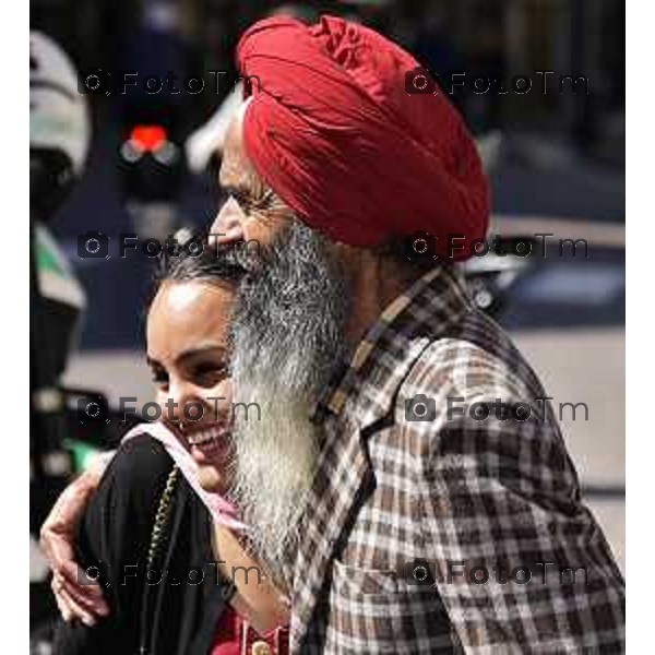 Foto Manzoni Tiziano/LaPresse 1-04-2023Bergamo Italia - Cronaca - Bergamo la tradizionale processione della comunità Sikh di Bergamo