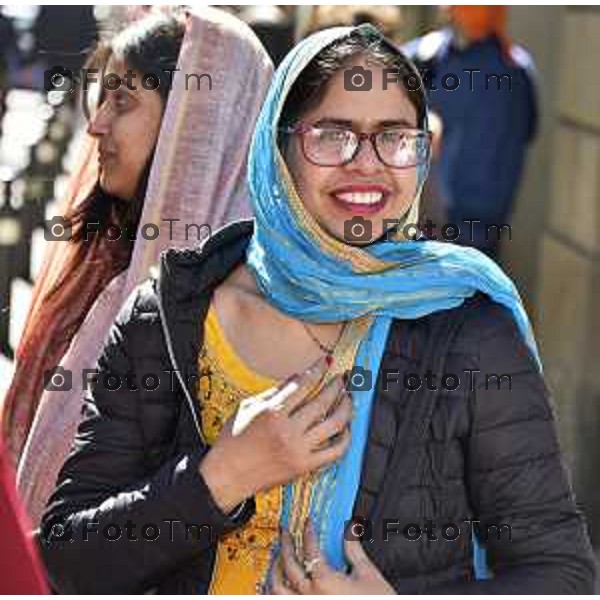 Foto Manzoni Tiziano/LaPresse 1-04-2023Bergamo Italia - Cronaca - Bergamo la tradizionale processione della comunità Sikh di Bergamo