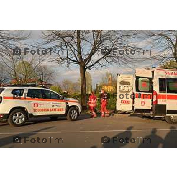 03-04-2023 Tiziano Manzoni -LaPresse, Cronaca Italia Bergamo Levate Bg Incidente mortale motociclista