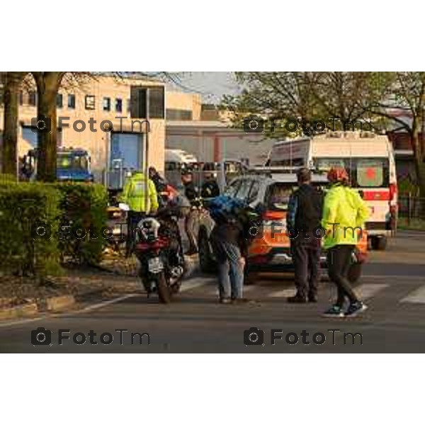 03-04-2023 Tiziano Manzoni -LaPresse, Cronaca Italia Bergamo Levate Bg Incidente mortale motociclista