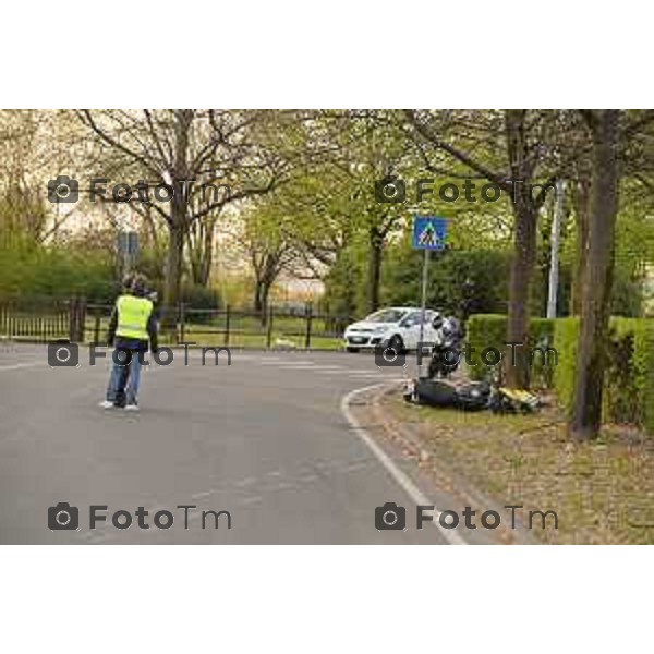 03-04-2023 Tiziano Manzoni -LaPresse, Cronaca Italia Bergamo Levate Bg Incidente mortale motociclista