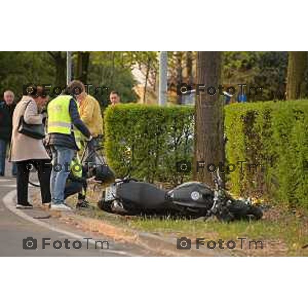 03-04-2023 Tiziano Manzoni -LaPresse, Cronaca Italia Bergamo Levate Bg Incidente mortale motociclista