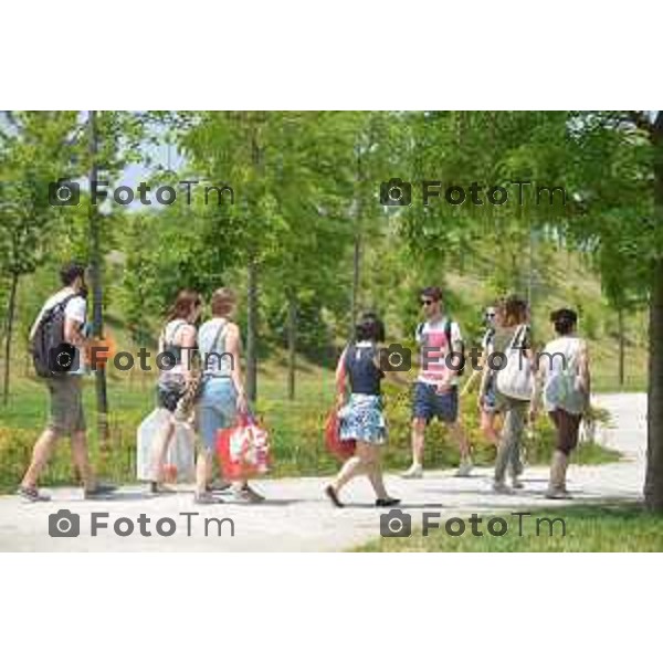 BERGAMO (BG) PARCO DELLA TRUCCA ESTIVO 2013 BAGNI DI SOLE foto Tiziano Manzoni-fotogramma Bergamo