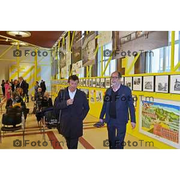 Foto Manzoni Tiziano/LaPresse 12-04-2023Bergamo Italia - Cronaca - Bergamo BERGAMO \'23 mostra all’interno di Palazzo della Libertà, Gori e Luca Molinari