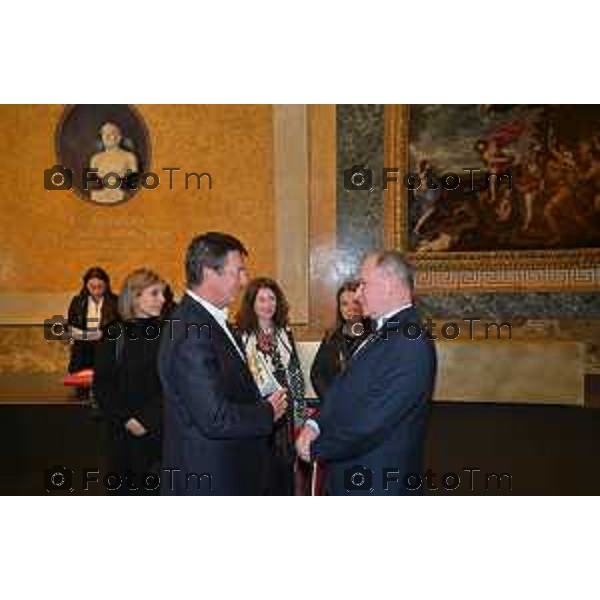 Foto Manzoni Tiziano/LaPresse 14-04-2023Bergamo Italia - Cronaca - Bergamo iniziativa internazionale unisce Bergamo e Leopoli Accademia Carrara e Galleria Nazionale d\'Arte di Leopoli. messa in sicurezza opere i sculture di Franciszek Oledzki Giorgio Gori sindaco di Bergamo e presidente Fondazione Accademia Carrara Taras Voznyak direttore Galleria Nazionale d’arte Lviv