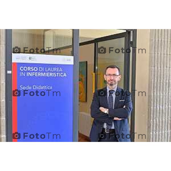 Foto Manzoni Tiziano/LaPresse 14-04-2023Bergamo Italia - Cronaca - Bergamo Inaugurazione della nuova sede del Corso in Infermieristica ad Alzano Lombardo Francesco Locati, Direttore Generale ASST Bergamo Est