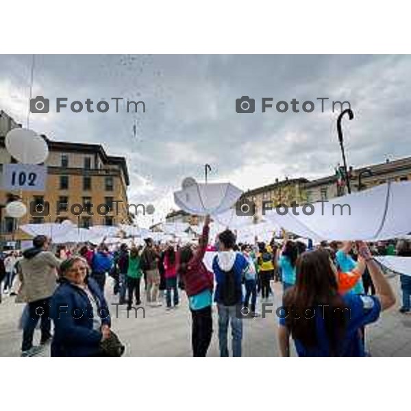 Foto Manzoni Tiziano/LaPresse 15-04-2023Bergamo Italia - Cronaca - Bergamo Evento finale del progetto "Pioverà Bellezza"