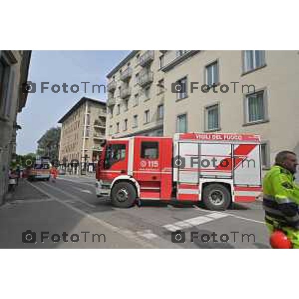 Foto Manzoni Tiziano/LaPresse 1-04-2023Bergamo Italia - Cronaca - Bergamo Bergamo Fuga di Gas in condominio in via Garibaldi