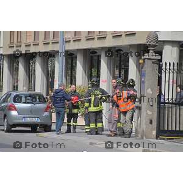 Foto Manzoni Tiziano/LaPresse 1-04-2023Bergamo Italia - Cronaca - Bergamo Bergamo Fuga di Gas in condominio in via Garibaldi