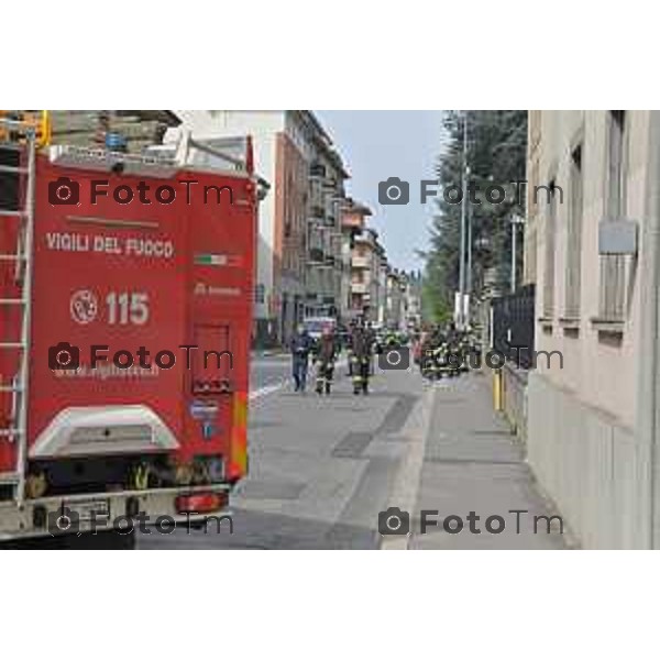 Foto Manzoni Tiziano/LaPresse 1-04-2023Bergamo Italia - Cronaca - Bergamo Bergamo Fuga di Gas in condominio in via Garibaldi