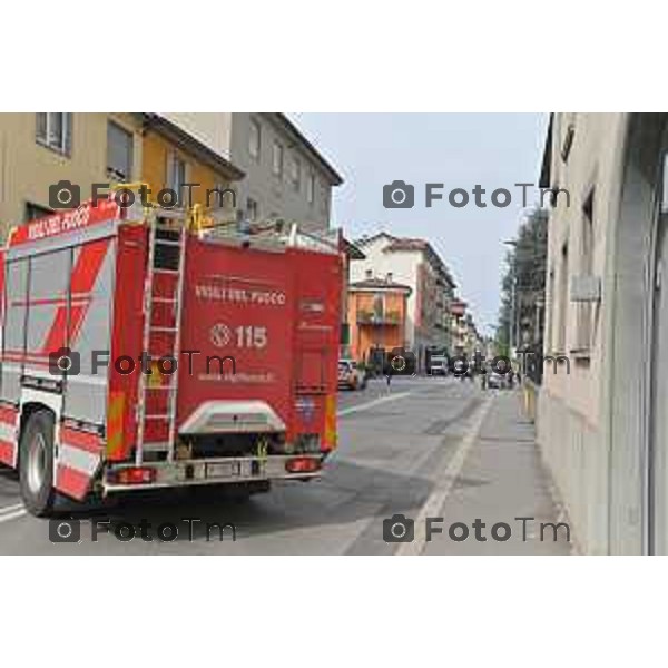 Foto Manzoni Tiziano/LaPresse 1-04-2023Bergamo Italia - Cronaca - Bergamo Bergamo Fuga di Gas in condominio in via Garibaldi