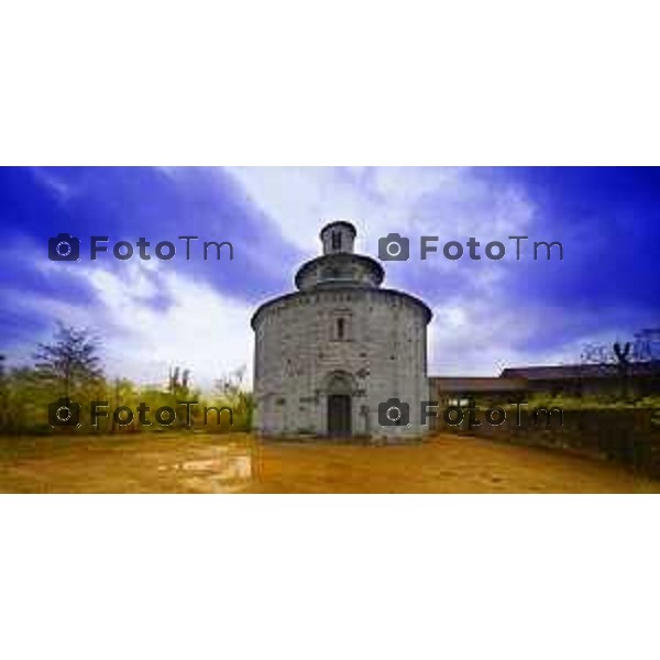 ALMENNO SAN BARTOLOMEO (BG) - il monumento DI SAN TOME\' dopo i restauri finiti nel 2013 foto Tiziano Manzoni-fotogramma Bergamo