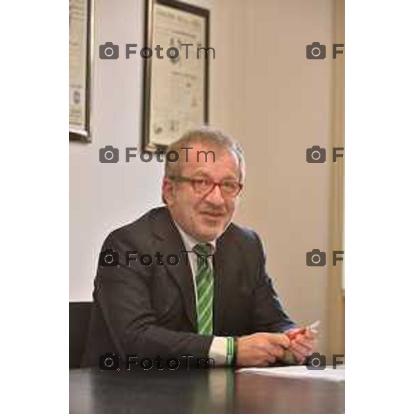 Bergamo Roberto Maroni ( LN) in redazione del corriere della sera Bergamo foto Tiziano Manzoni-fotogramma Bergamo