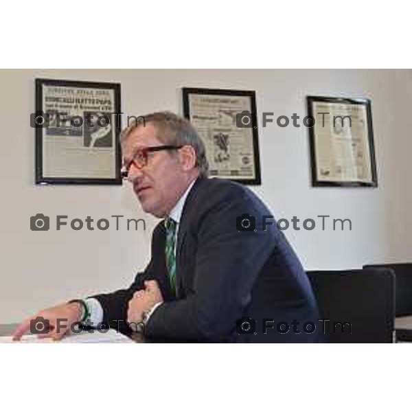 Bergamo Roberto Maroni ( LN) in redazione del corriere della sera Bergamo foto Tiziano Manzoni-fotogramma Bergamo