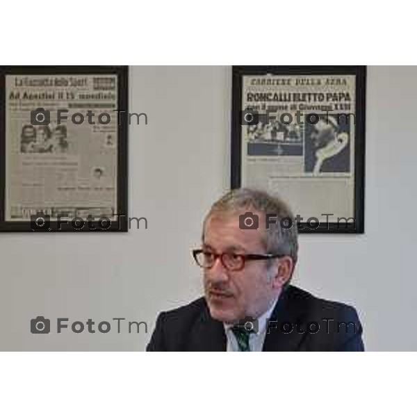 Bergamo Roberto Maroni ( LN) in redazione del corriere della sera Bergamo foto Tiziano Manzoni-fotogramma Bergamo