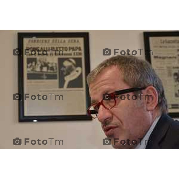 Bergamo Roberto Maroni ( LN) in redazione del corriere della sera Bergamo foto Tiziano Manzoni-fotogramma Bergamo