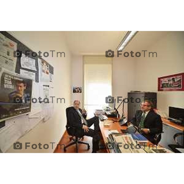 Bergamo Roberto Maroni ( LN) in redazione del corriere della sera Bergamo foto Tiziano Manzoni-fotogramma Bergamo