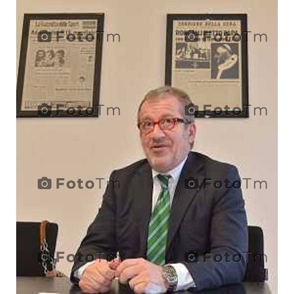 Bergamo Roberto Maroni ( LN) in redazione del corriere della sera Bergamo foto Tiziano Manzoni-fotogramma Bergamo