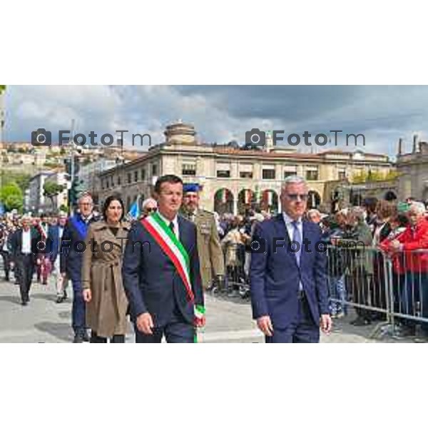 Foto Manzoni Tiziano/LaPresse 25-04-2023Bergamo Italia - Cronaca - Bergamo festa 25 aprile, le celebrazioni della Liberazione Rosi Bindi Giorgio Gori Anatoly Fedoruk,