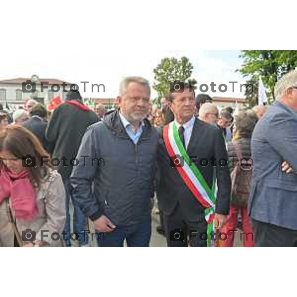 Foto Manzoni Tiziano/LaPresse 25-04-2023Bergamo Italia - Cronaca - Bergamo festa 25 aprile, le celebrazioni della Liberazione Rosi Bindi Giorgio Gori Anatoly Fedoruk,