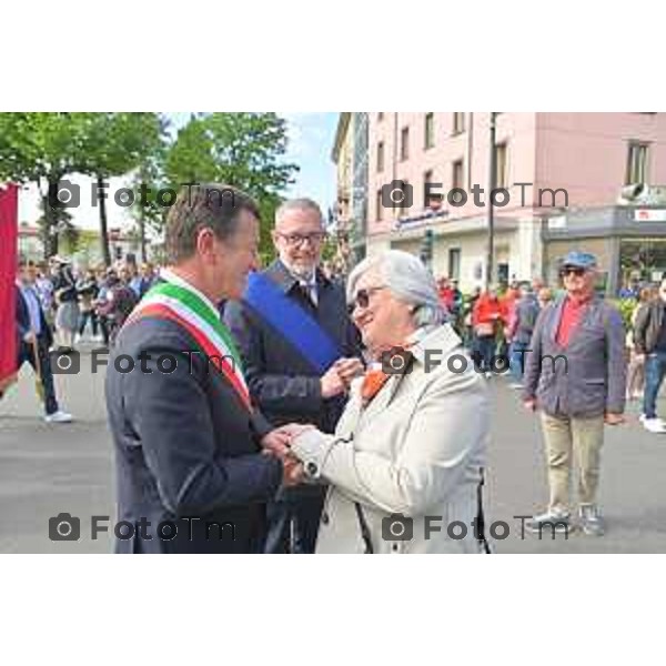 Foto Manzoni Tiziano/LaPresse 25-04-2023Bergamo Italia - Cronaca - Bergamo festa 25 aprile, le celebrazioni della Liberazione Rosi Bindi Giorgio Gori Anatoly Fedoruk,