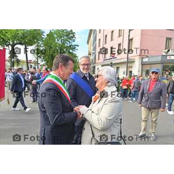 Foto Manzoni Tiziano/LaPresse 25-04-2023Bergamo Italia - Cronaca - Bergamo festa 25 aprile, le celebrazioni della Liberazione Rosi Bindi Giorgio Gori Anatoly Fedoruk,