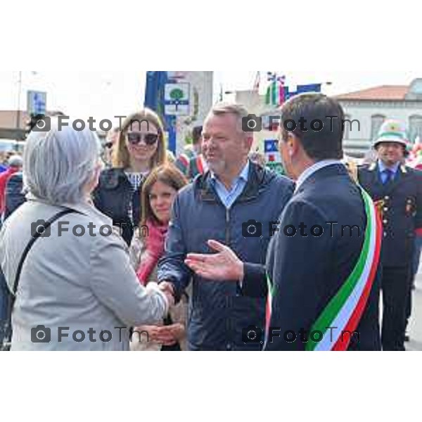 Foto Manzoni Tiziano/LaPresse 25-04-2023Bergamo Italia - Cronaca - Bergamo festa 25 aprile, le celebrazioni della Liberazione Rosi Bindi Giorgio Gori Anatoly Fedoruk,