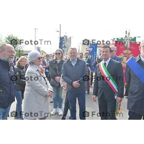 Foto Manzoni Tiziano/LaPresse 25-04-2023Bergamo Italia - Cronaca - Bergamo festa 25 aprile, le celebrazioni della Liberazione Rosi Bindi Giorgio Gori Anatoly Fedoruk,