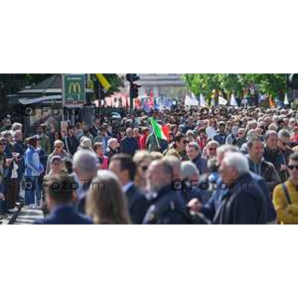 Foto Manzoni Tiziano/LaPresse 25-04-2023Bergamo Italia - Cronaca - Bergamo festa 25 aprile, le celebrazioni della Liberazione