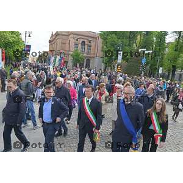 Foto Manzoni Tiziano/LaPresse 25-04-2023Bergamo Italia - Cronaca - Bergamo festa 25 aprile, le celebrazioni della Liberazione Sindaco Gori