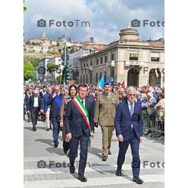 Foto Manzoni Tiziano/LaPresse 25-04-2023Bergamo Italia - Cronaca - Bergamo festa 25 aprile, le celebrazioni della Liberazione Rosi Bindi Giorgio Gori Anatoly Fedoruk,